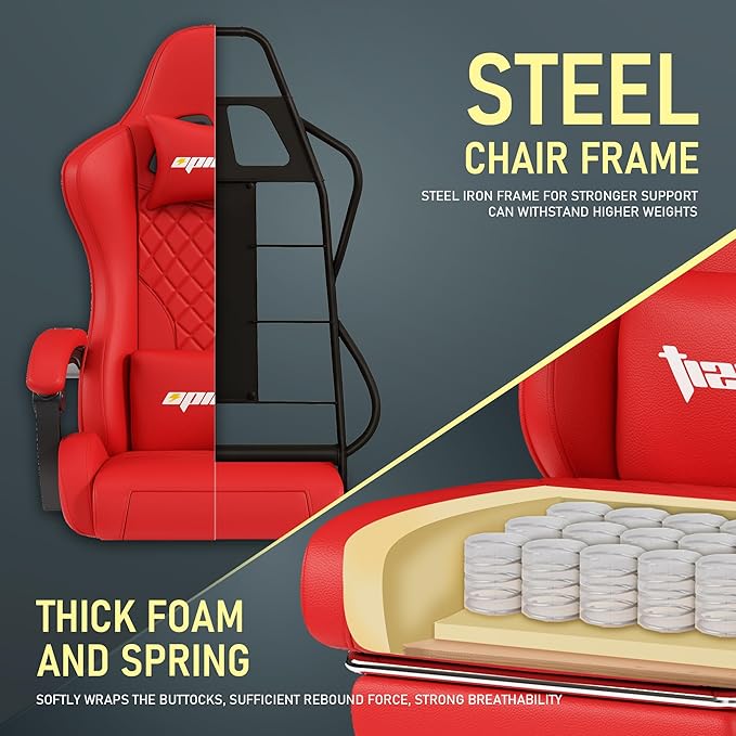 Gaming Chair Office Chair with Footrest, Height Adjustable, Ergonomic Computer - Image 5