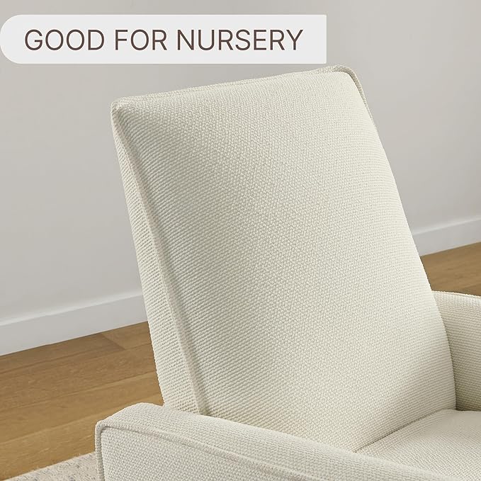Upholstered Recliner Swivel Glider Nursery Chair Reclining Performance Fabric - Image 4