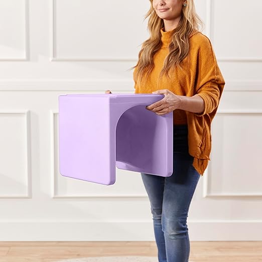 ECR4Kids Tri-Me Table and Cube Chair Set, Light Purple - Image 8