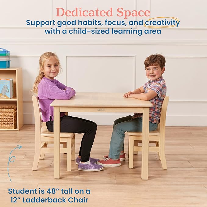 ECR4Kids 30in Square Hardwood Table - Image 3