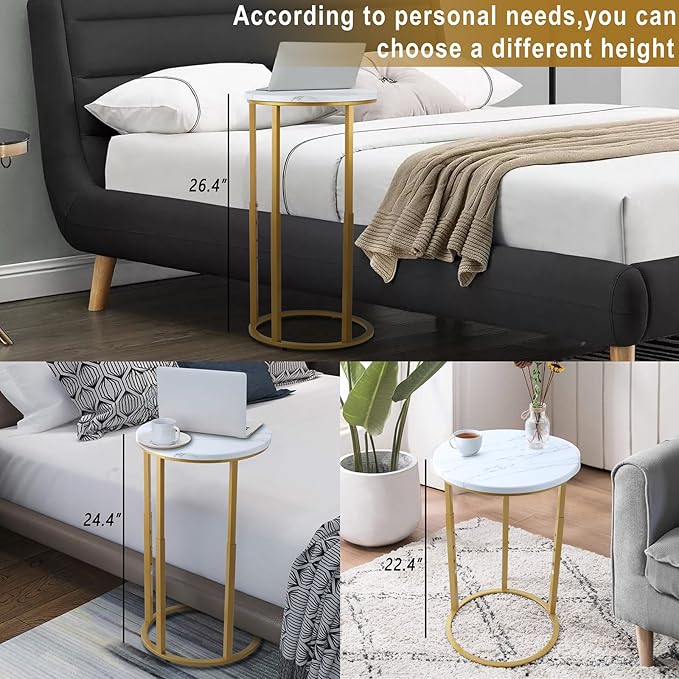 Serteaw C-Shaped End Table, Sturdy Side Table - Image 4