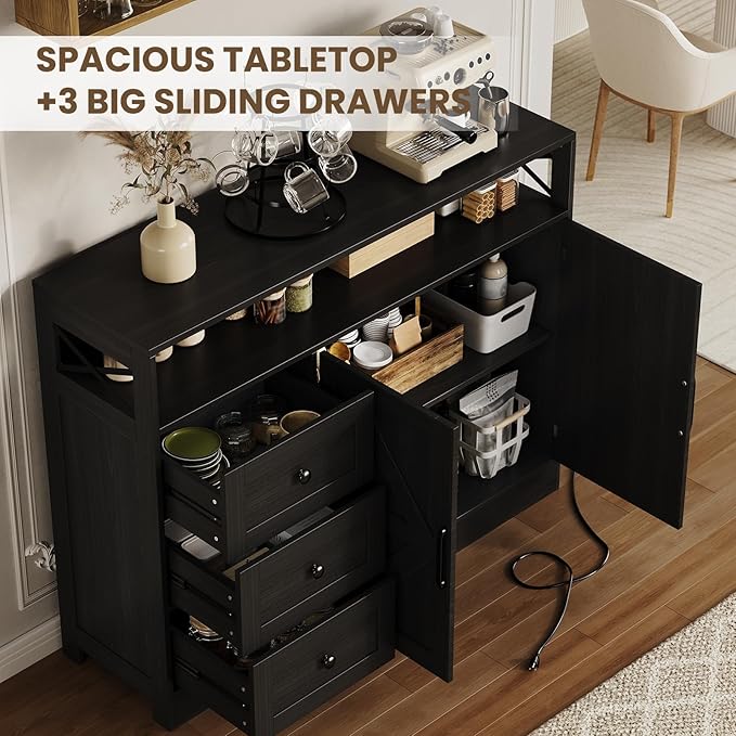 47" Farmhouse Sideboard Buffet Cabinet - Image 4