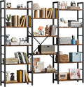 Shintenchi Triple 5 Tier Bookshelf, Industrial Large Bookcase by Shintenchi