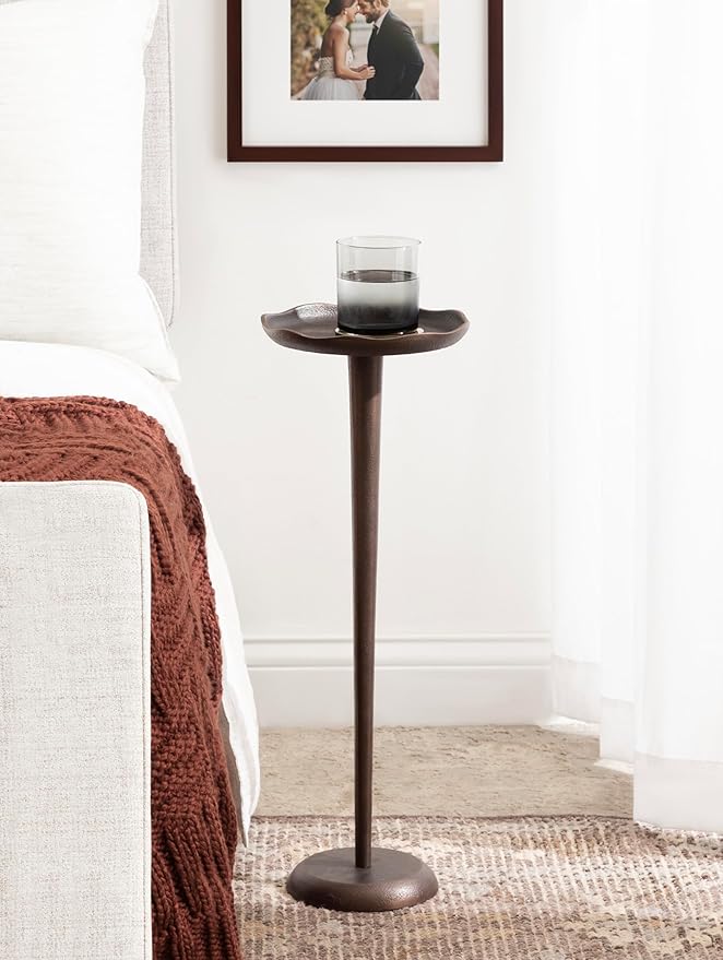 Kate and Laurel Alessia Modern Decorative Metal Drink Table, Round Cast - Image 2