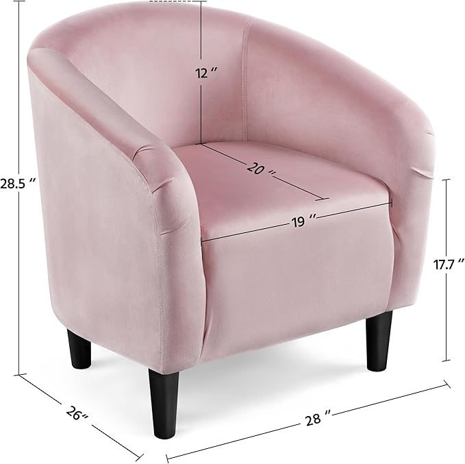 Yaheetech Barrel Chairs, Modern Vanity Chair Soft and Cozy Barrel Chair - Image 3