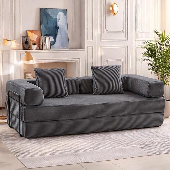 Convertible Sofa Bed, Compression Futon Sofa - Image 2