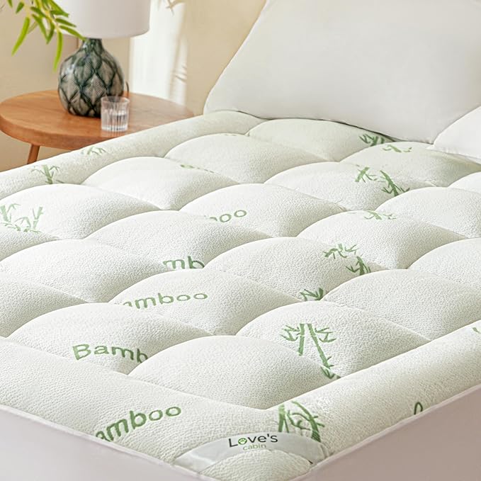 Love's cabin Twin Mattress Topper, Rayon Derived from Bamboo, 900 GSM by Lovescabin