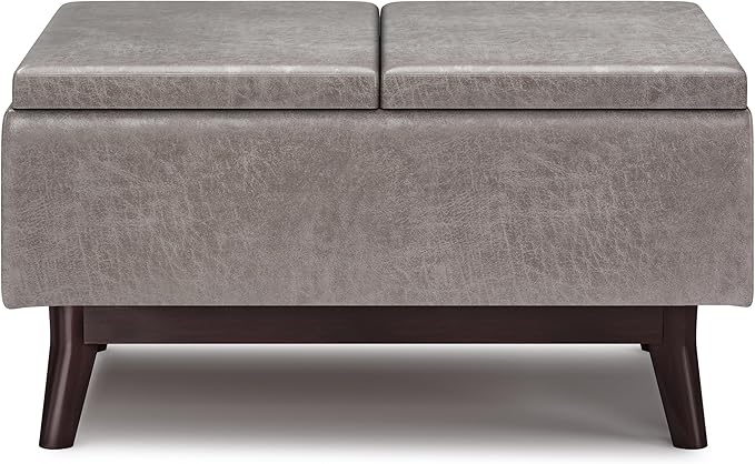 SIMPLIHOME Owen 34 inch Wide Mid Century Modern Rectangle Tray Top Small Coffee - Image 5