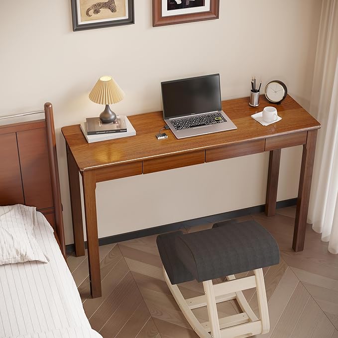 Solid Wood Desk with Drawers - Image 4