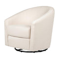 babyletto Madison Swivel Glider in Performance Natural Eco-Twill, Water by babyletto