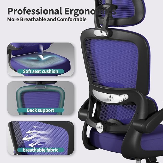 Office Chair Ergonomic Desk Chair, 330 LBS Home Mesh Office Desk Chairs - Image 3