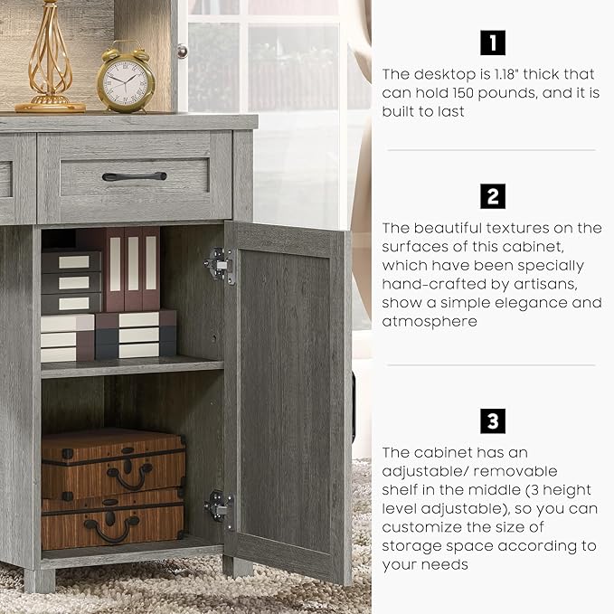 67''H Farmhouse Executive Desk - Image 5