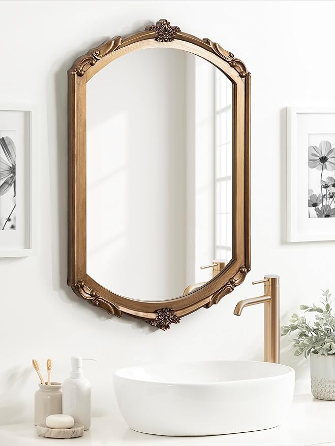 Kate and Laurel Berkshire Vintage Arched Wall Mirror, 24 x 36, Antique Ornate - Image 3