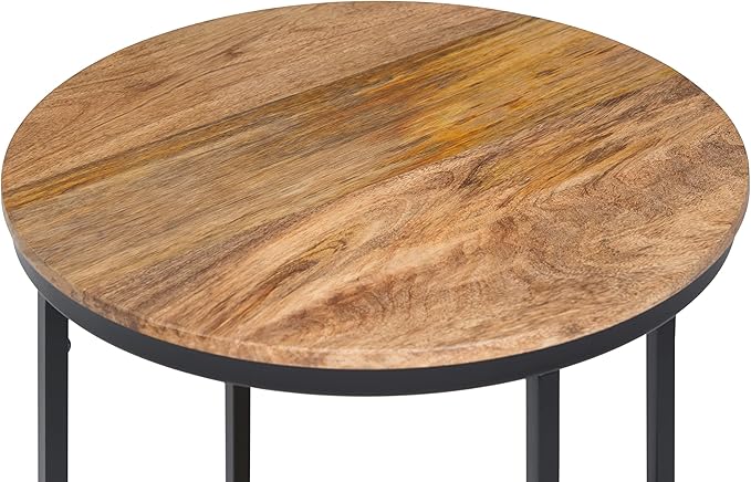 SIMPLIHOME Jenna Industrial 18 inch Wide Metal Round Accent Side Table in - Image 10