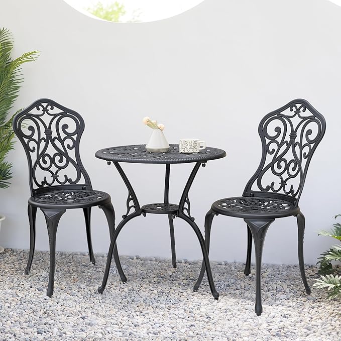 NUU GARDEN 3 Pieces Patio Bistro Set, Round Table - Image 3