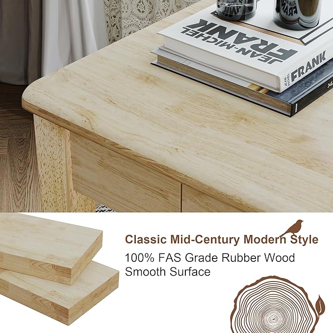 Solid Wood Desk with Drawers - Image 5