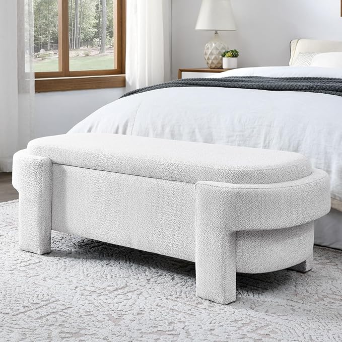 KEIKI 51" Linen Ottoman Bench - Image 6