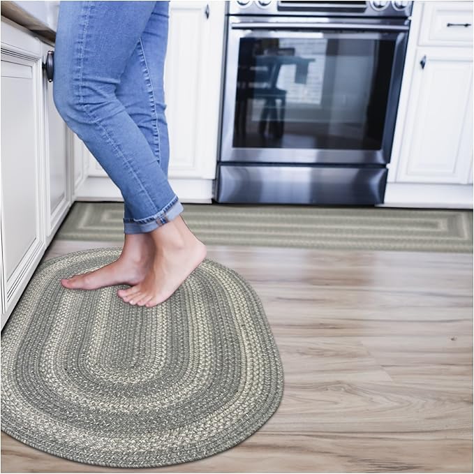 Grey Cloud Jute Braided Oval Rugs, 27x45 - Image 9