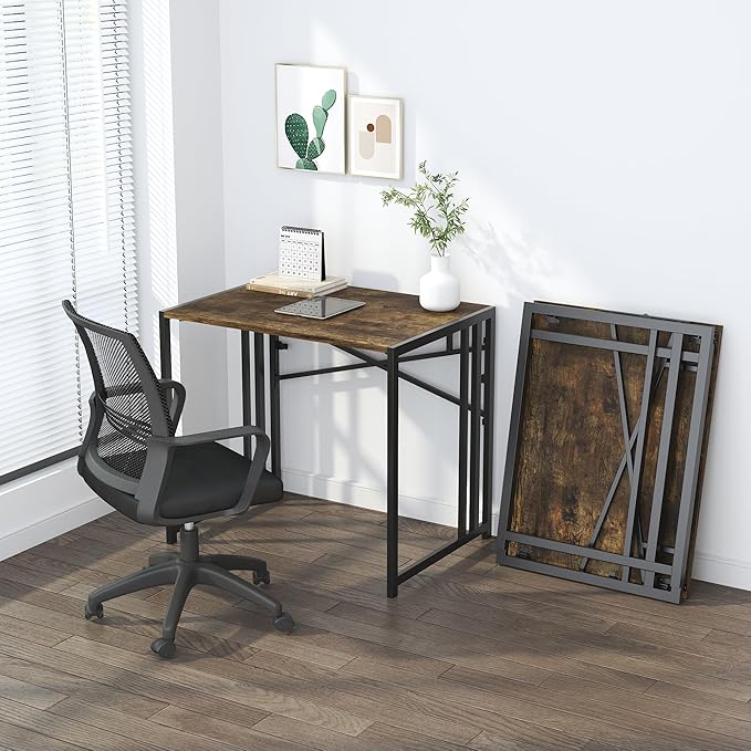 32 inch Small Folding Computer Desk, Writing Gaming Computer Desk - Image 8