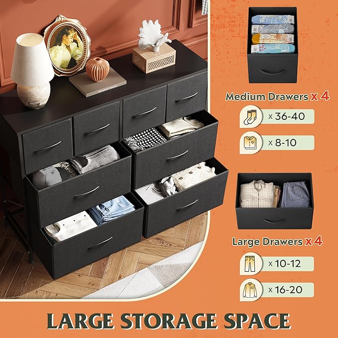 WLIVE Dresser for Bedroom with 8 Drawers, Wide Fabric Dresser for Storage and - Image 5
