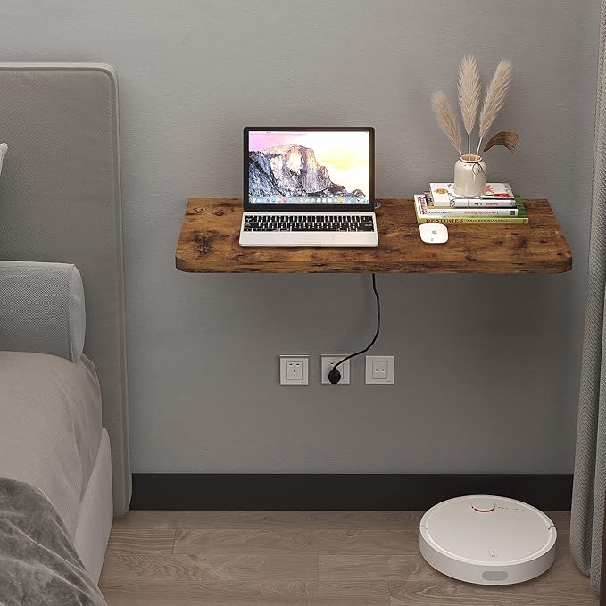 Pmnianhua 31'' Rustic Brown Wall Mounted Drop Leaf Table, Folding Table - Image 3