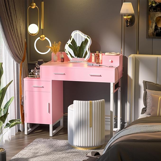 Vanity Desk with 4 Storage Drawers - Image 2