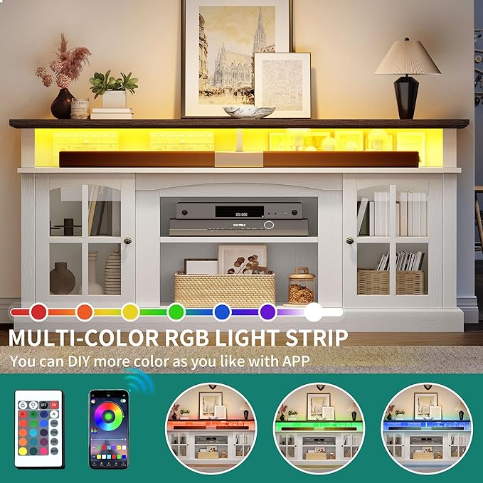 YITAHOME LED Farmhouse TV Stand - Image 3