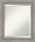 Amanti Art Grey Wall Mirror 25x21 Regis Barnwood Grey Rectangle Bathroom Mirror by AmantiArt