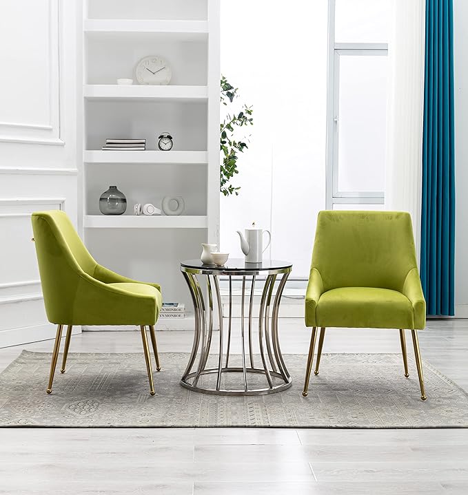 Velvet Dining Chairs Set of 2, Furniture Collection Modern Contemporary - Image 7