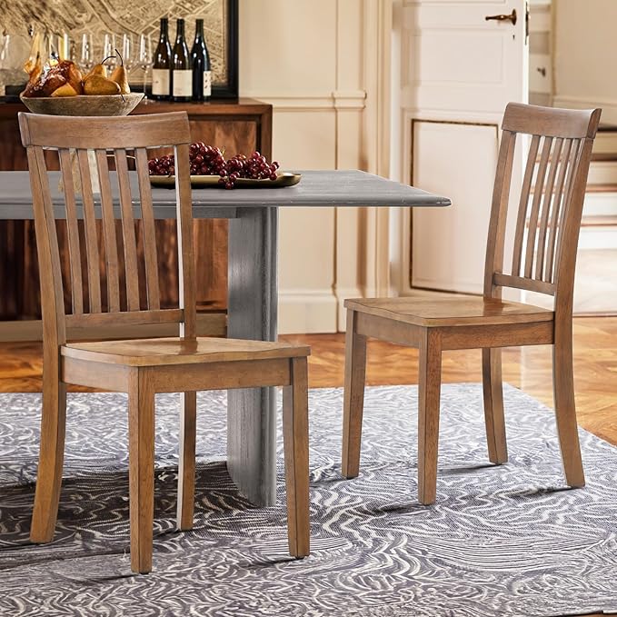 COLAMY Wooden Dining Chairs Set of 4, Spindle High Back Windsor Kitchen Side - Image 5