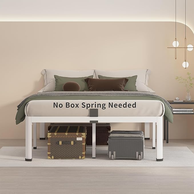 MAF 18 Inch Full Size Bed Frame White - Image 6