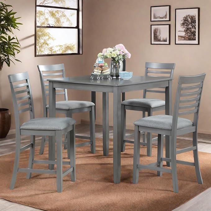 Dining Table Set for 4, Modern 5 Piece Dining Room Table Set - Image 5
