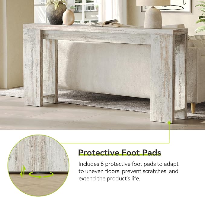 LITTLE TREE 70.9-Inch Entryway Table, Long Narrow Farmhouse Sofa Console Table - Image 5