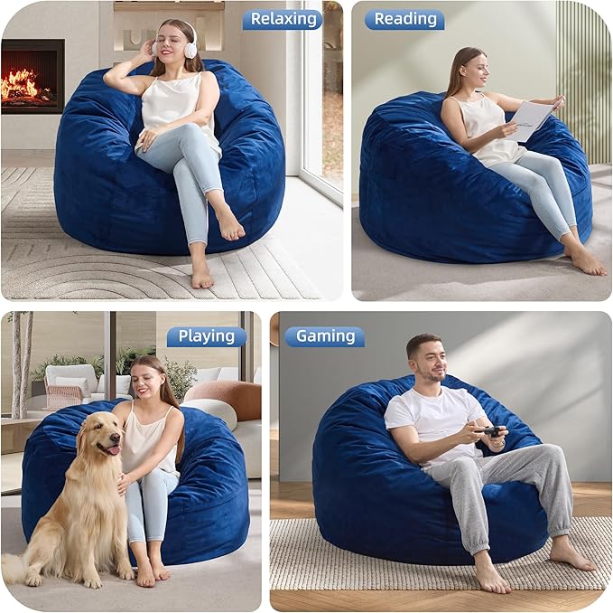 Hobestluk 4FT Bean Bag Chair Giant Bean Bag Chairs - Image 5