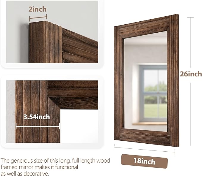 YOSHOOT Hand-Made Wooden Spliced Wall Mirror - Image 2