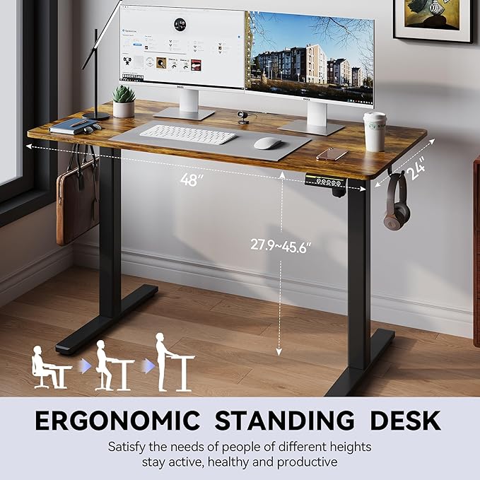 Electric Standing Desk Adjustable Height Stand Up Desk Ergonomic Sit Stand Desk - Image 3