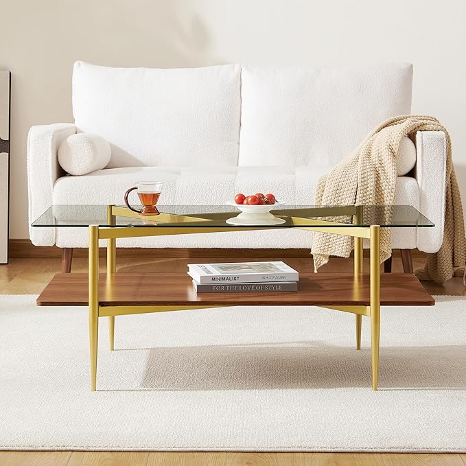 Rectangle Coffee Table, Mid-Century Modern Design, L41*W21*H17 inch, - Image 8
