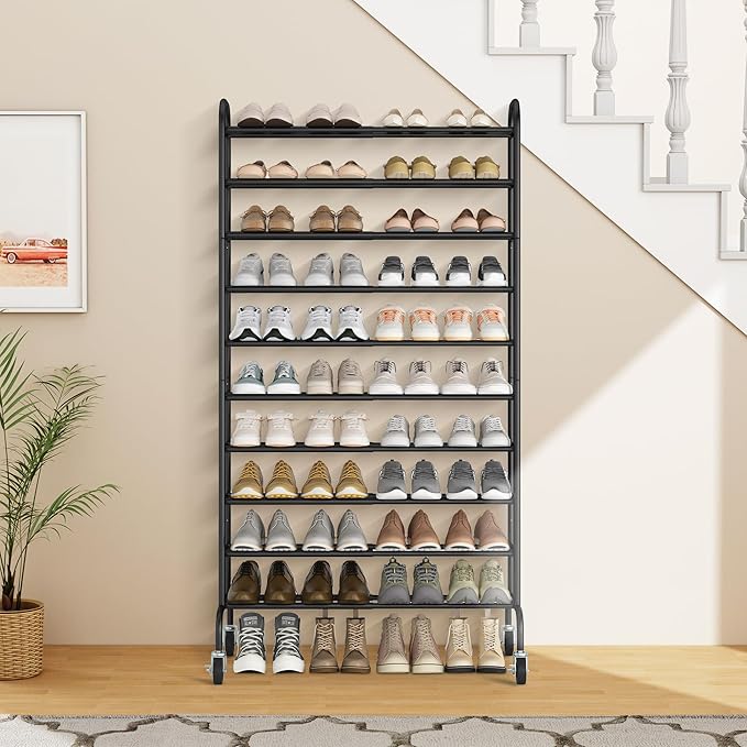 STORAGE MANIAC Expandable Shoe Rack, 44 Pairs Stackable Small Shoe Rack - Image 7