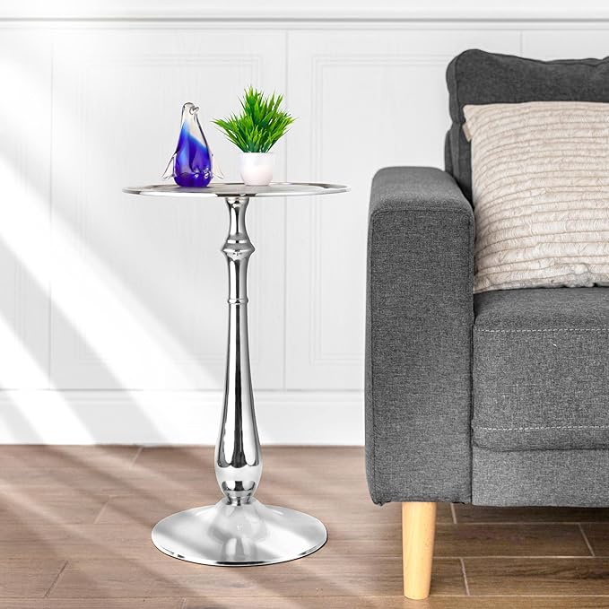 CLEENTABLE Farmhouse Pedestal Round End Table - Image 9