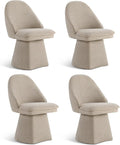 Swivel Dining Chairs Modern Desk Chair Upholstered Linen Fabric Side Chair by Kislot