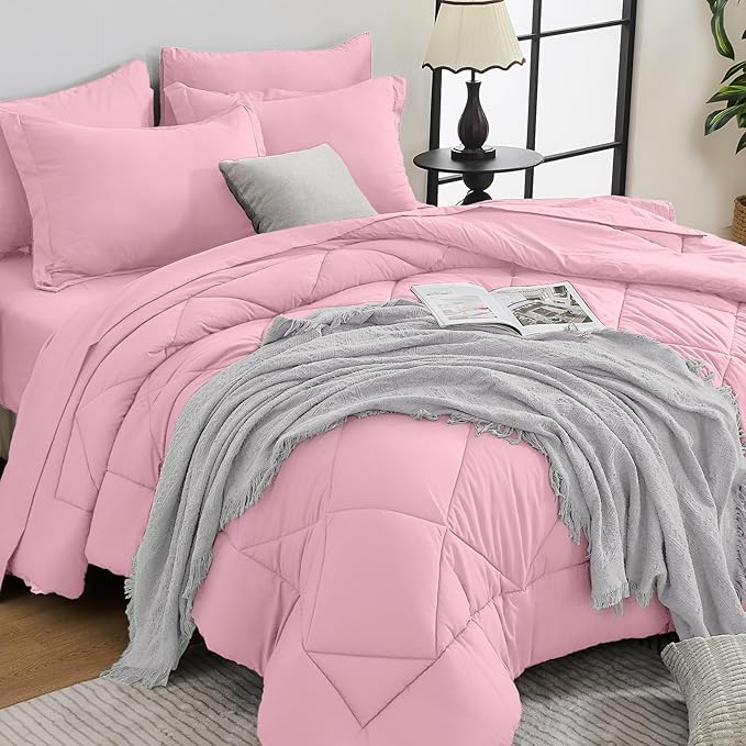 HEVUMYI Pink Twin Comforter Set by HEVUMYI