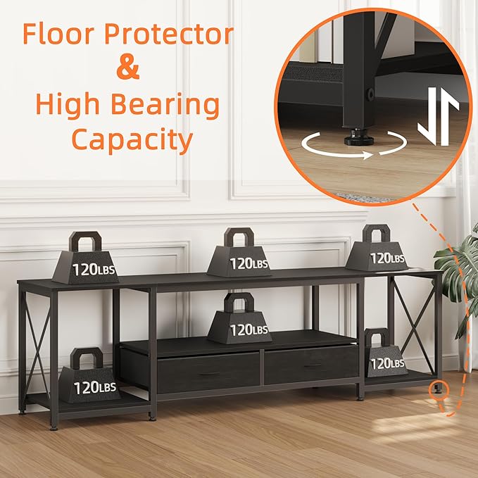 TV Stand with Fabric Drawers for 75 80 Inches TV - Image 5