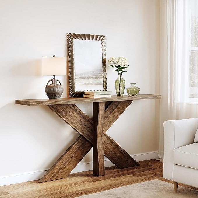 LITTLE TREE 70.9" Narrow Console Table, Industrial Entryway Table - Image 4