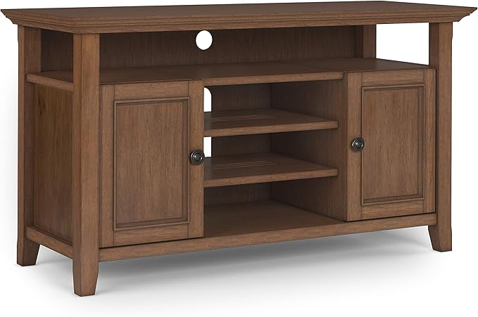 SIMPLIHOME Amherst 54-inch Wide Solid Wood TV Stand in Rustic Natural Aged Brown by SimpliHome