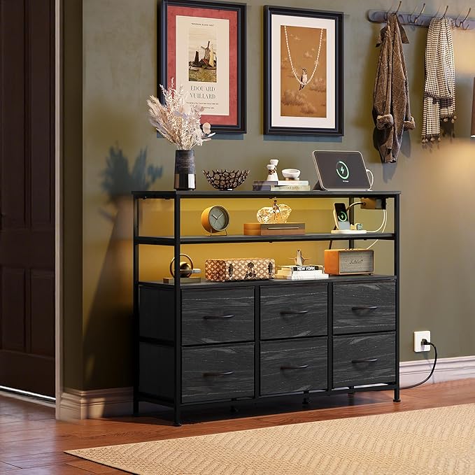 WLIVE Black TV Stand for 40, 45 inch TV, Entertainment Center - Image 2