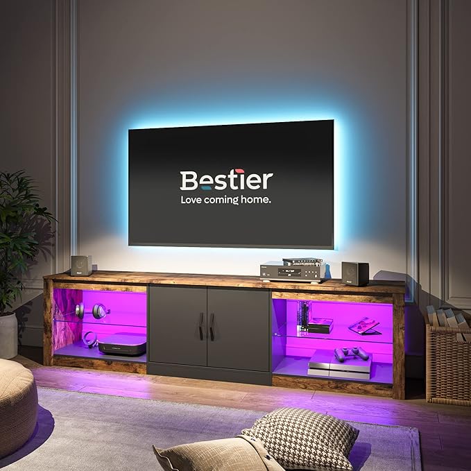 Bestier 70 Inch Led TV Stand for Large TVs - Image 3