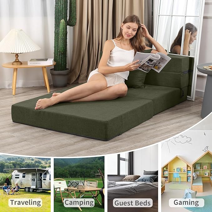Folding Sofa Bed, High-Density Memory Foam Sofa Bed - Image 5