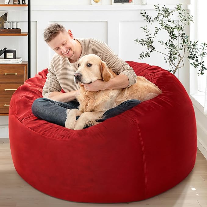 HABUTWAY Bean Bag Chair: Giant 4' Memory Foam Furniture Bean Bag Chairs - Image 2