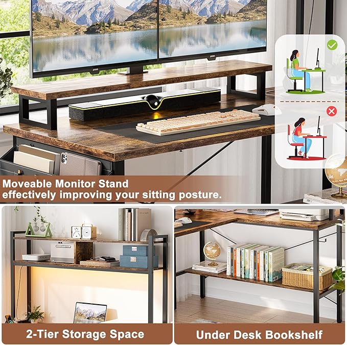 Aheaplus L Shaped Gaming Desk - Image 6