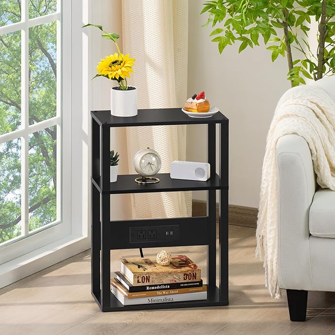 3-Tier Small Narrow Wood Side Table - Image 7